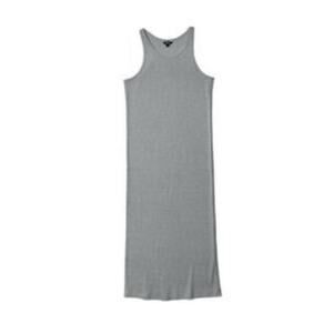Allbirds S Tank Midi Dress Gray Ribbed Stretch Scoop Merino Wool Hemp Maxi NEW
